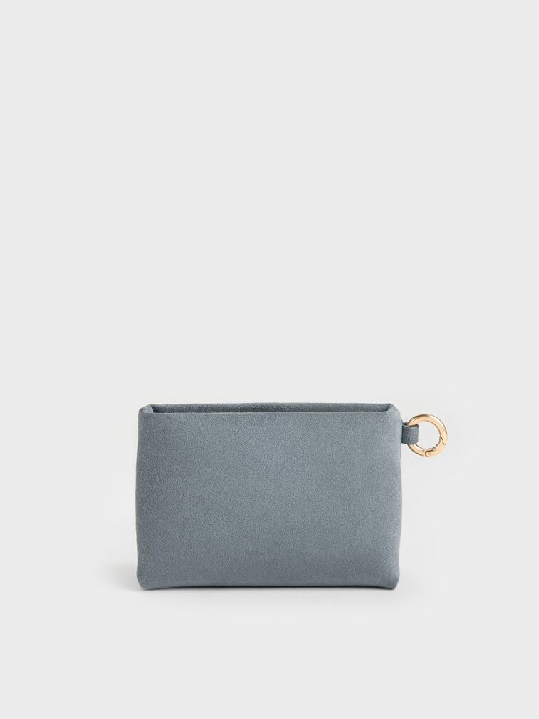 Pochette poignet Zephyr avec d&eacute;tails m&eacute;talliques, Smoky Blue, hi-res