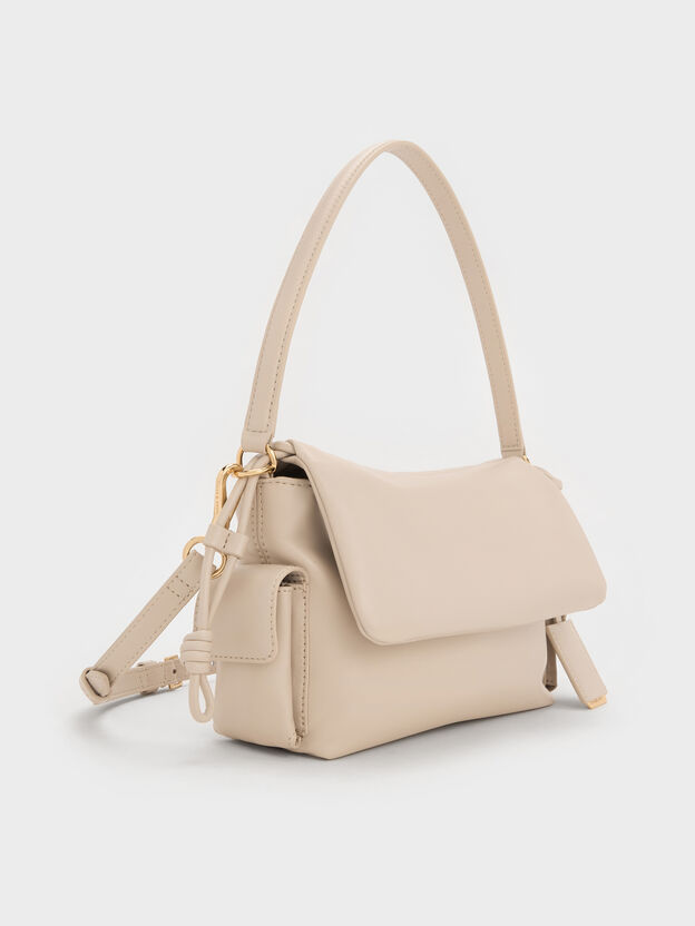 Khai Ruched Top Handle Bag, Oat, hi-res