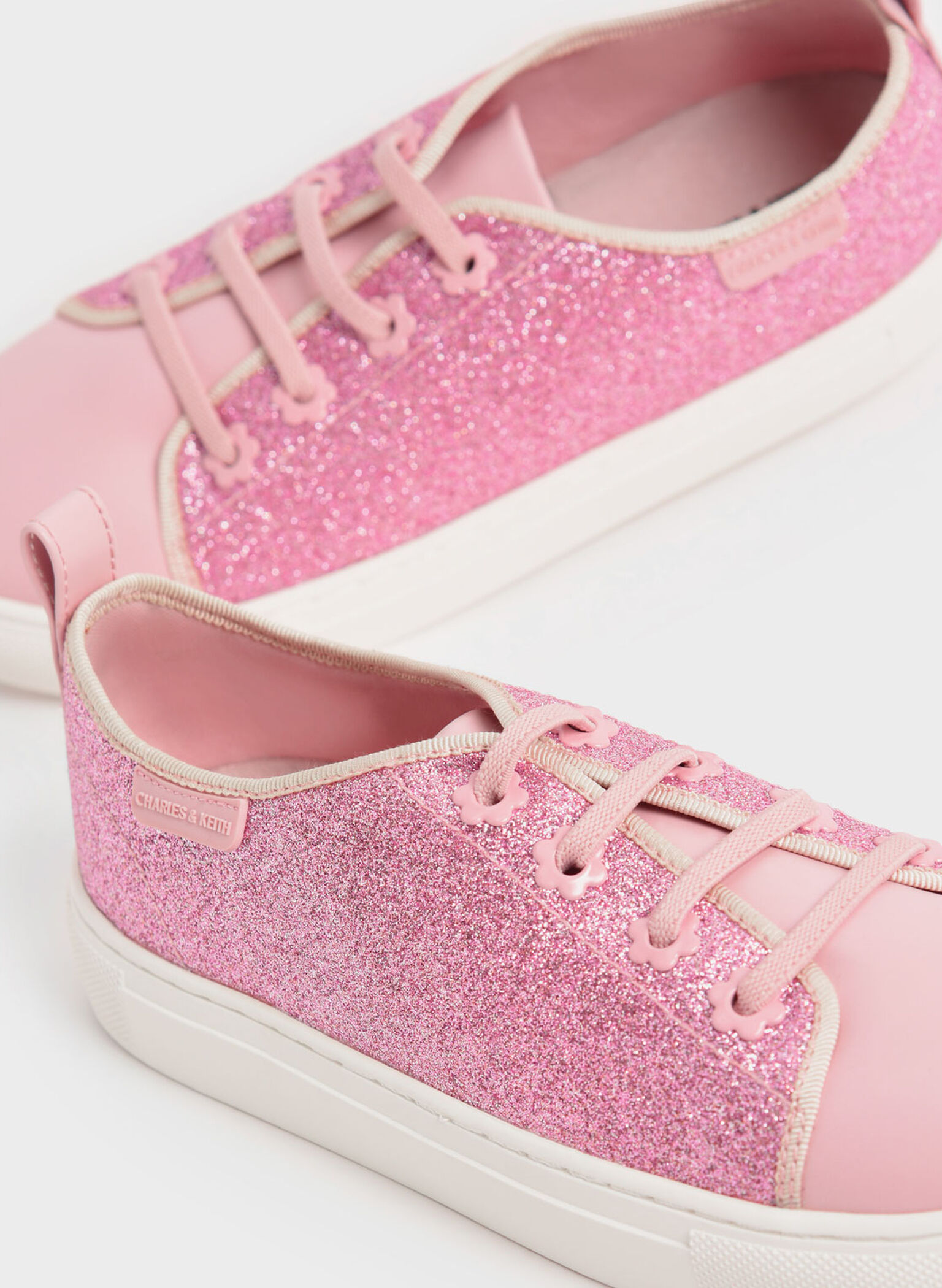 Girls' Glittered Sneakers, Pink, hi-res