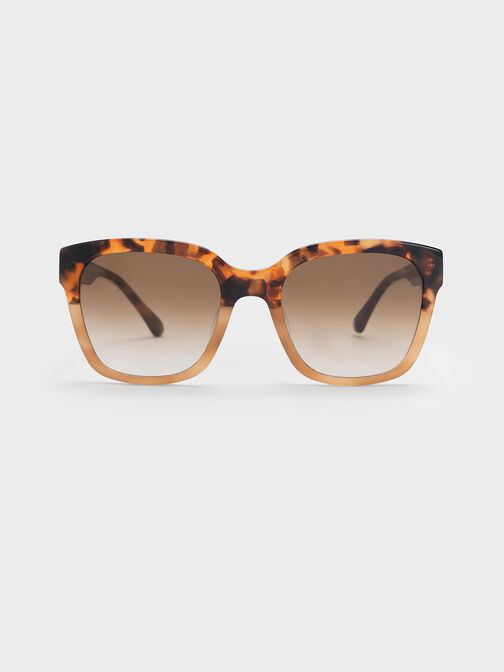 Recycled Acetate Square Sunglasses, T. Shell, hi-res