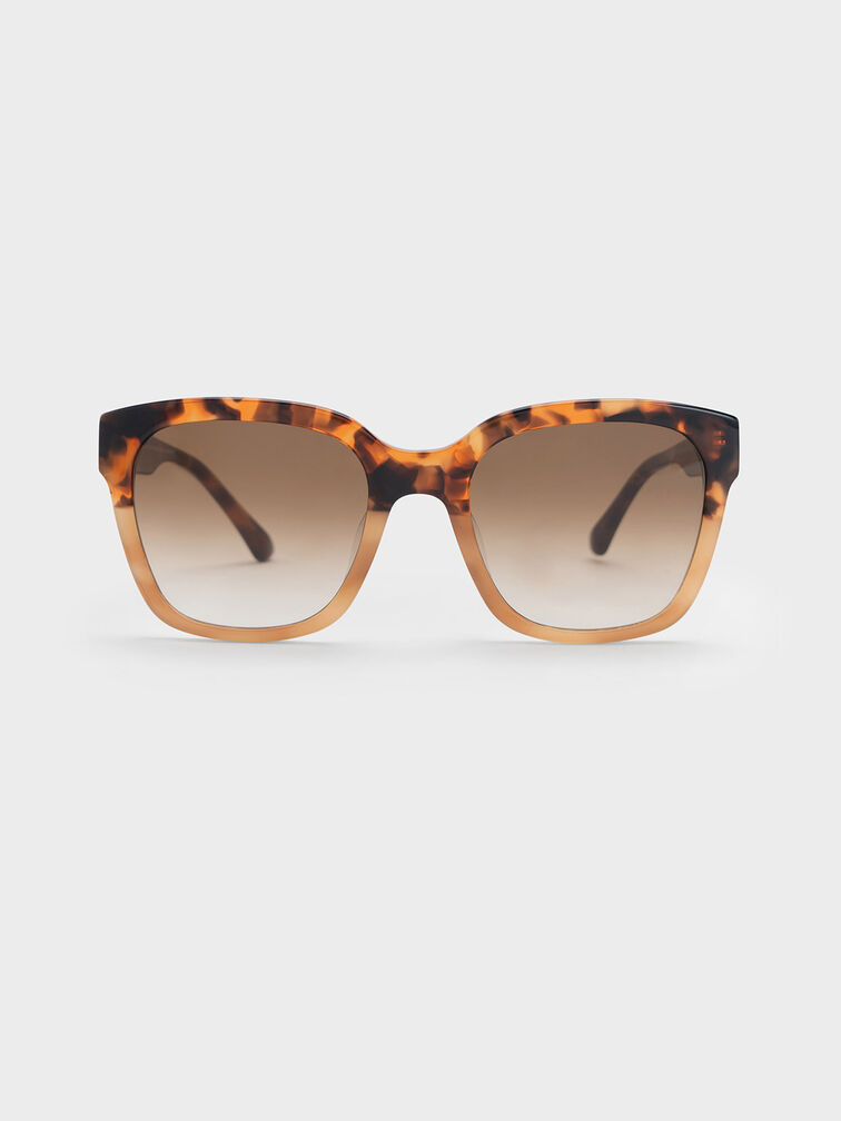 Recycled Acetate Square Sunglasses, T. Shell, hi-res