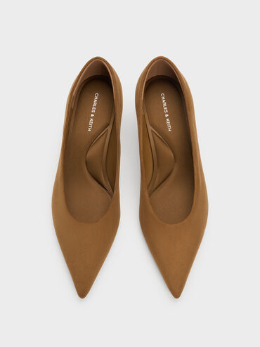 Emelia Faux Suede Kitten Heels, Camel, hi-res