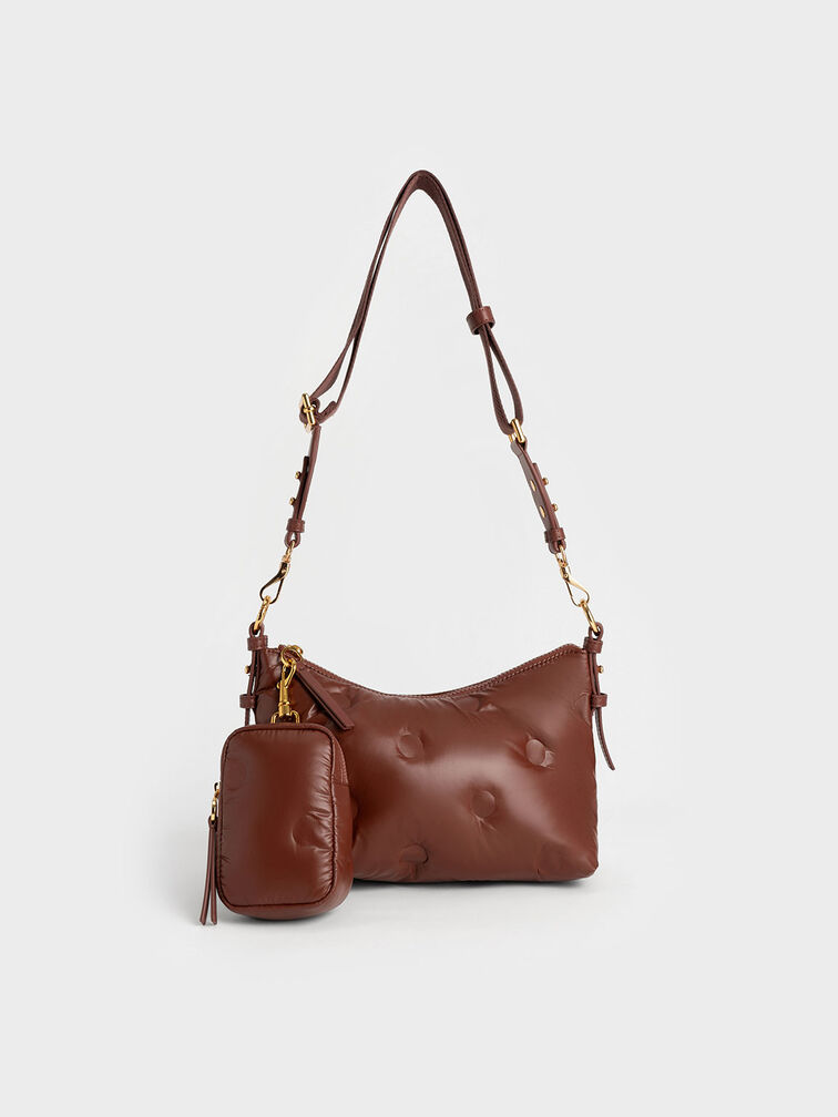 Sianna Nylon Crossbody Bag, Chocolate, hi-res