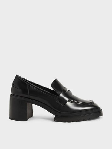 Kaiya Penny Loafer Pumps, Black, hi-res