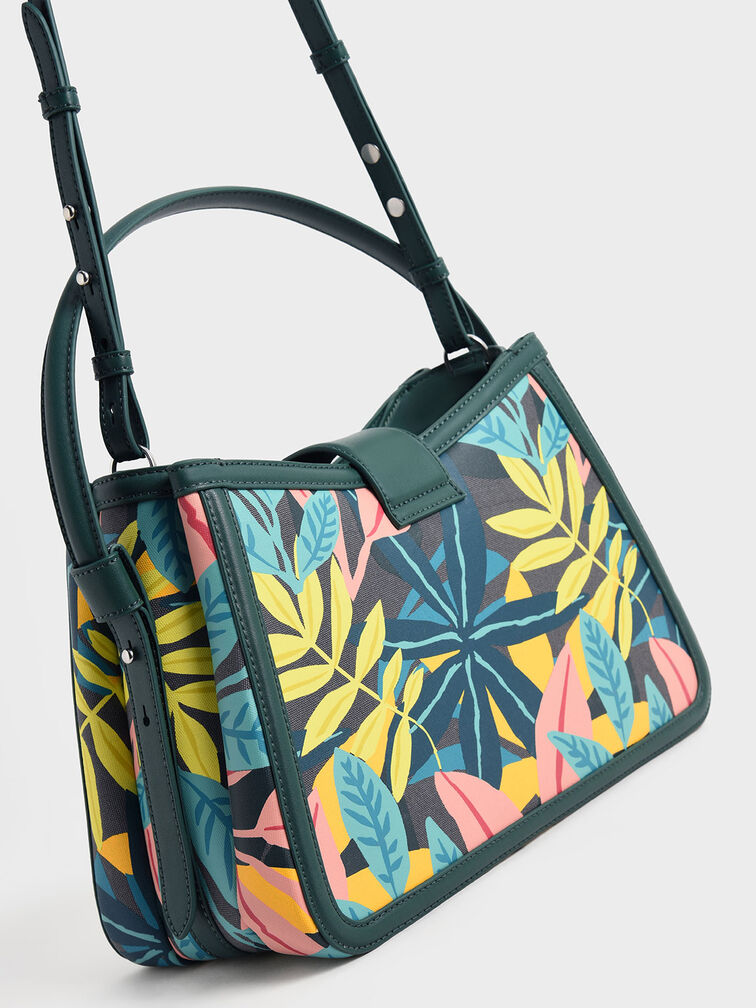 Lola Belted Printed Hobo Bag, Multi, hi-res