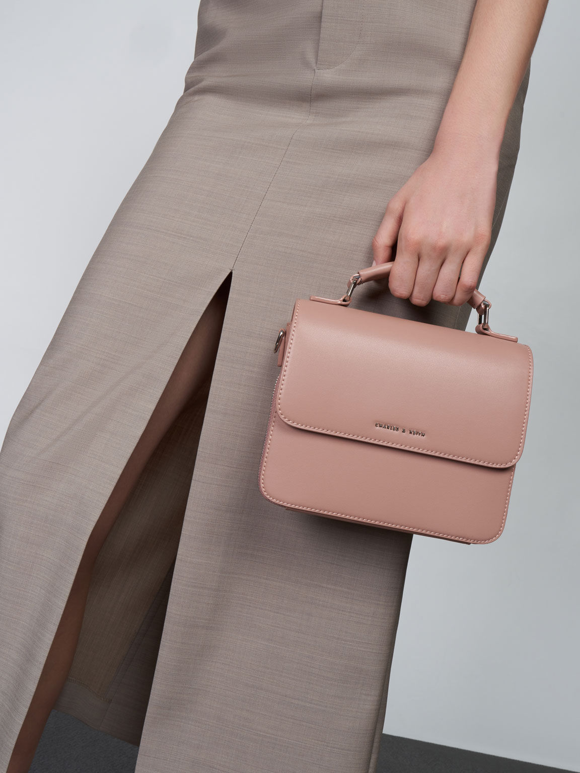 Charles and keith front flap top handle 2025 bag