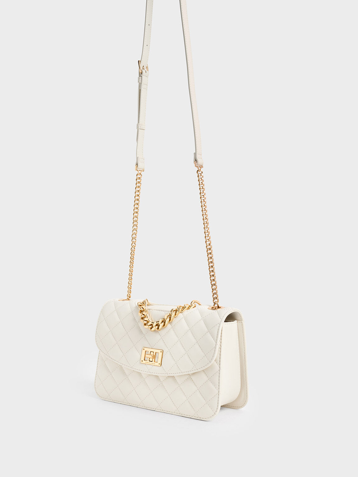 Quilted Clutch, Cream, hi-res