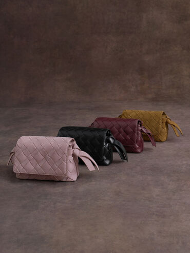 Bolsa transversal Ivette Woven, Wineberry Red, hi-res