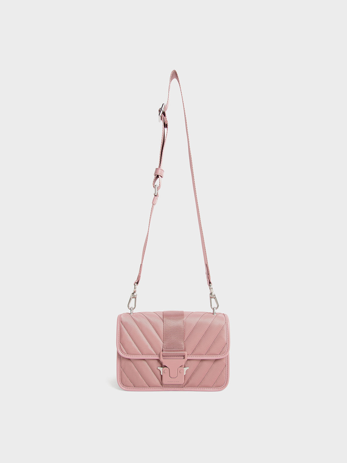 Sonia Recycled Nylon Padded Bag, Pink, hi-res