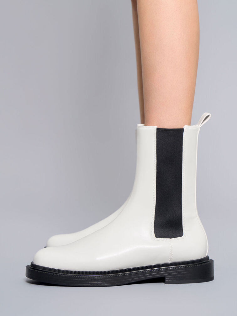 Classic Chelsea Boots, White, hi-res