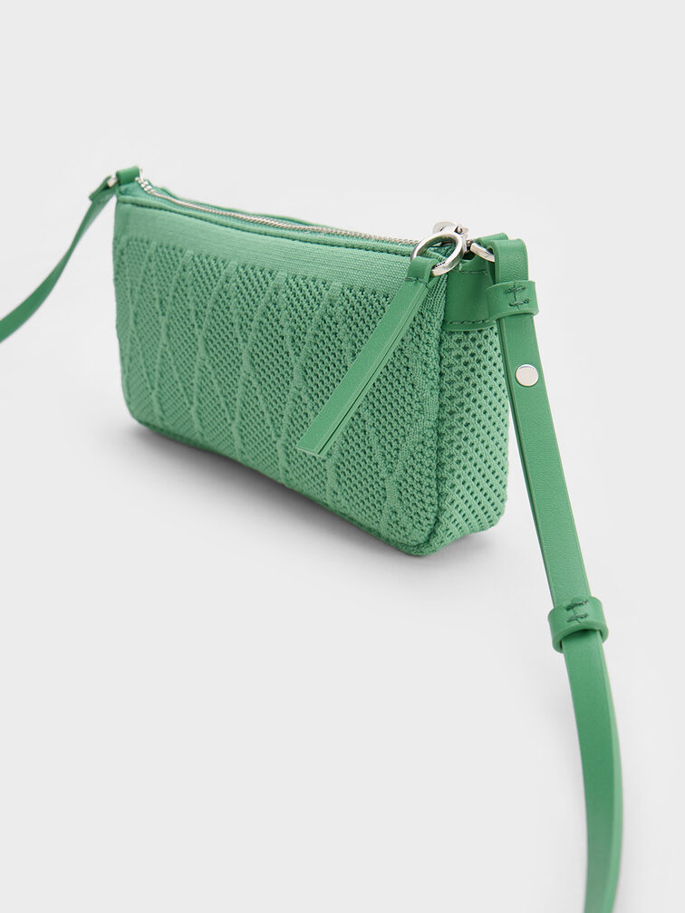 Geona Knitted Phone Pouch, Green, hi-res