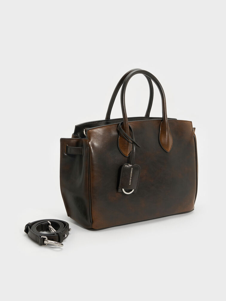 Large Ginevra Tote Bag, Brown, hi-res