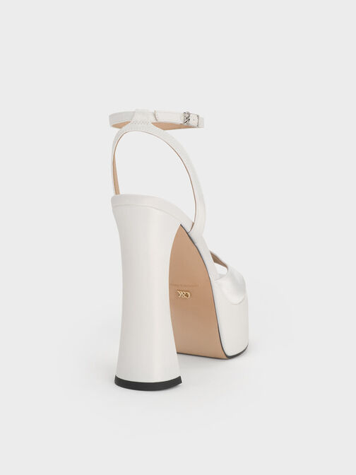 Michelle Recycled Polyester Platform Sandals, White, hi-res