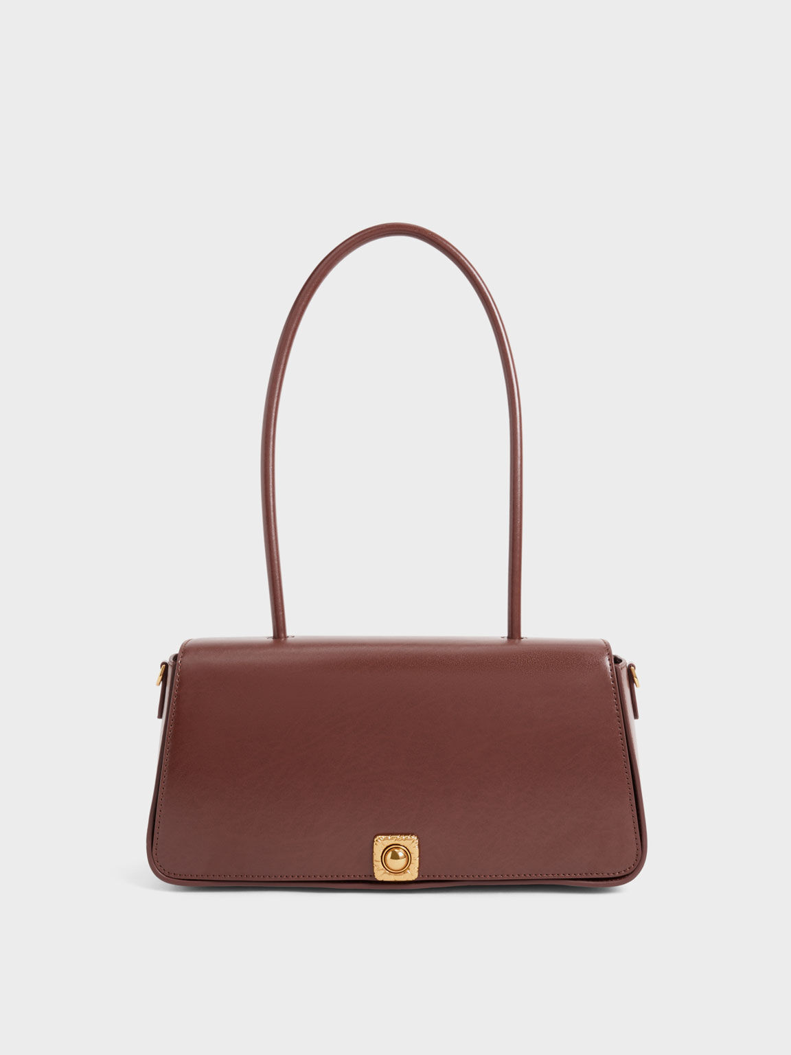 Avis Elongated Handle Trapeze Bag, Chocolate, hi-res