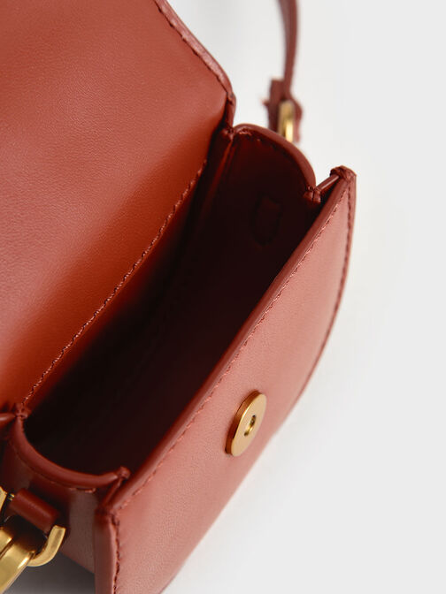 Bolso saddle Micro Gabine Bicolor​, Rojo ladrillo, hi-res