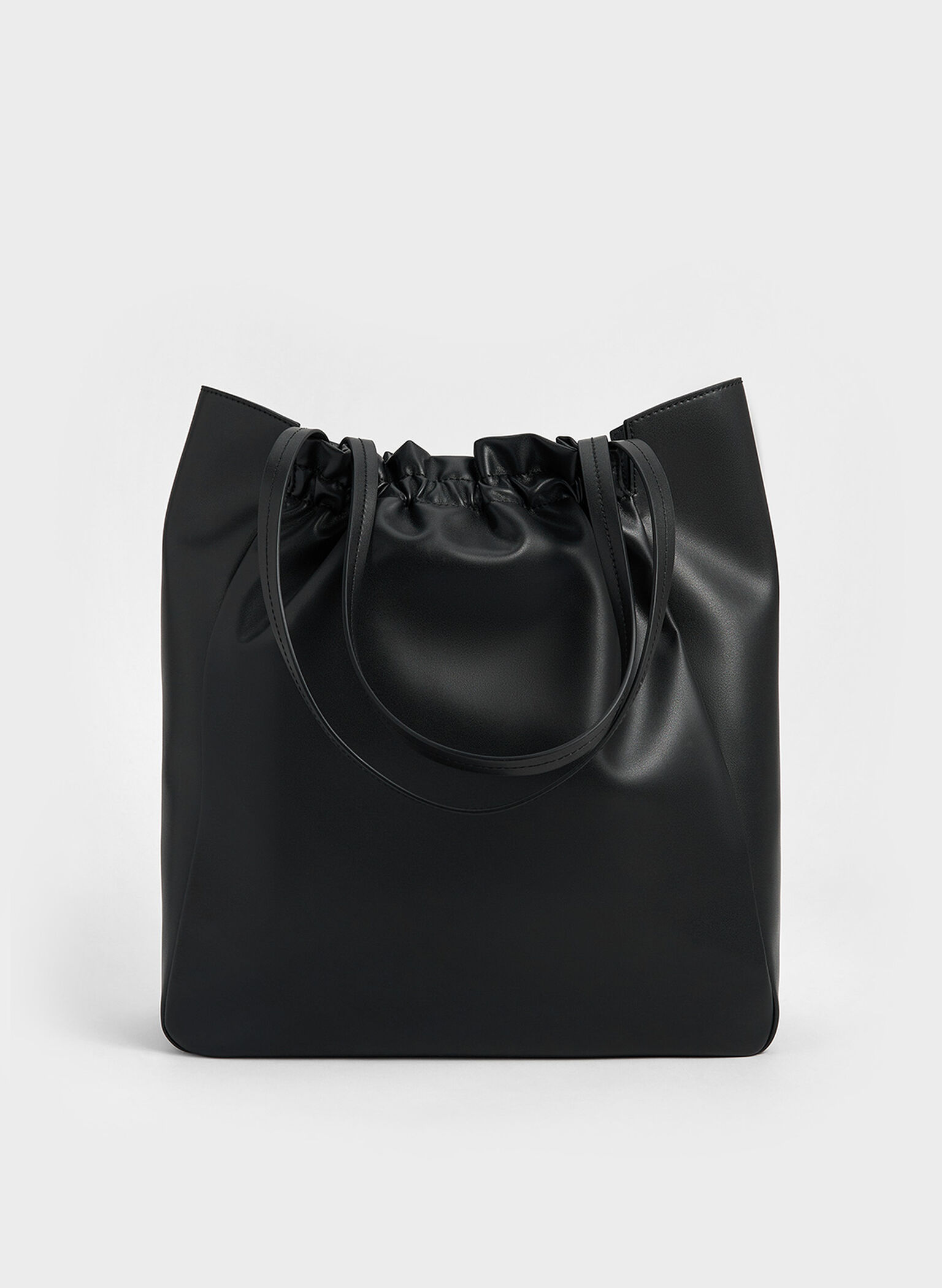 Brigette Ruched Tote Bag, Noir, hi-res