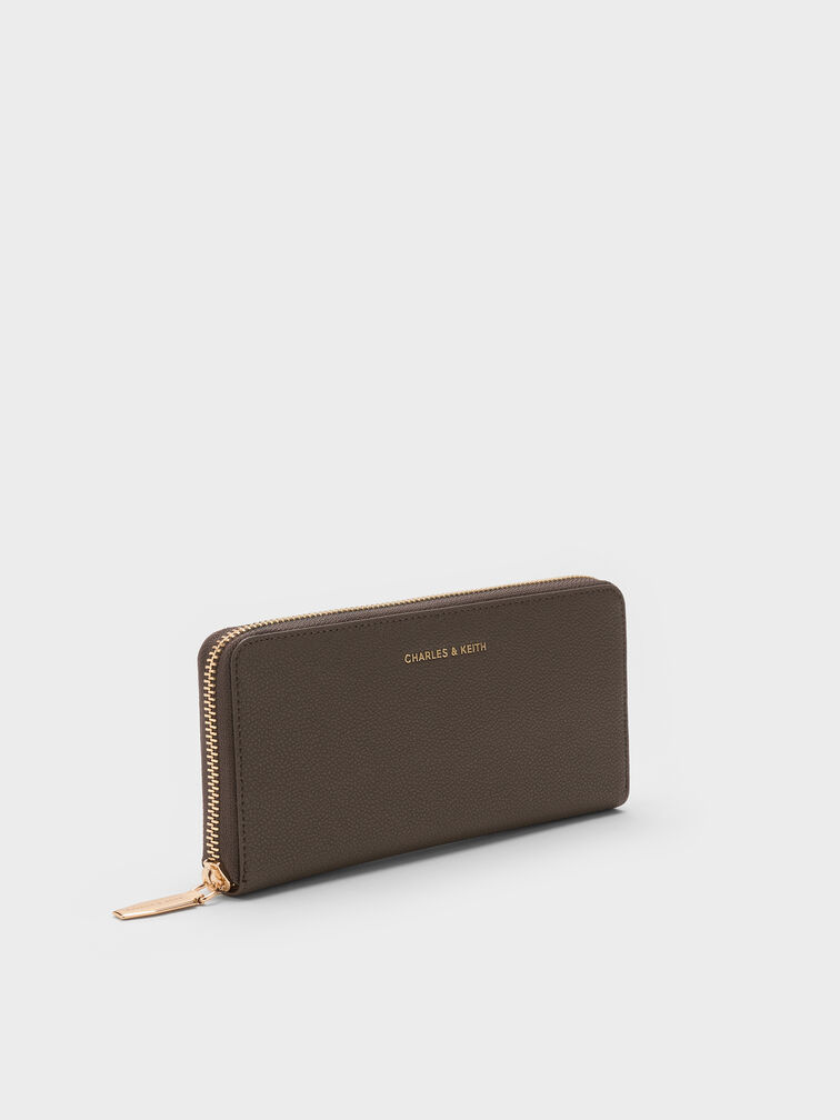 Cartera larga Dulcie con cremallera perimetral, Gris pardo, hi-res