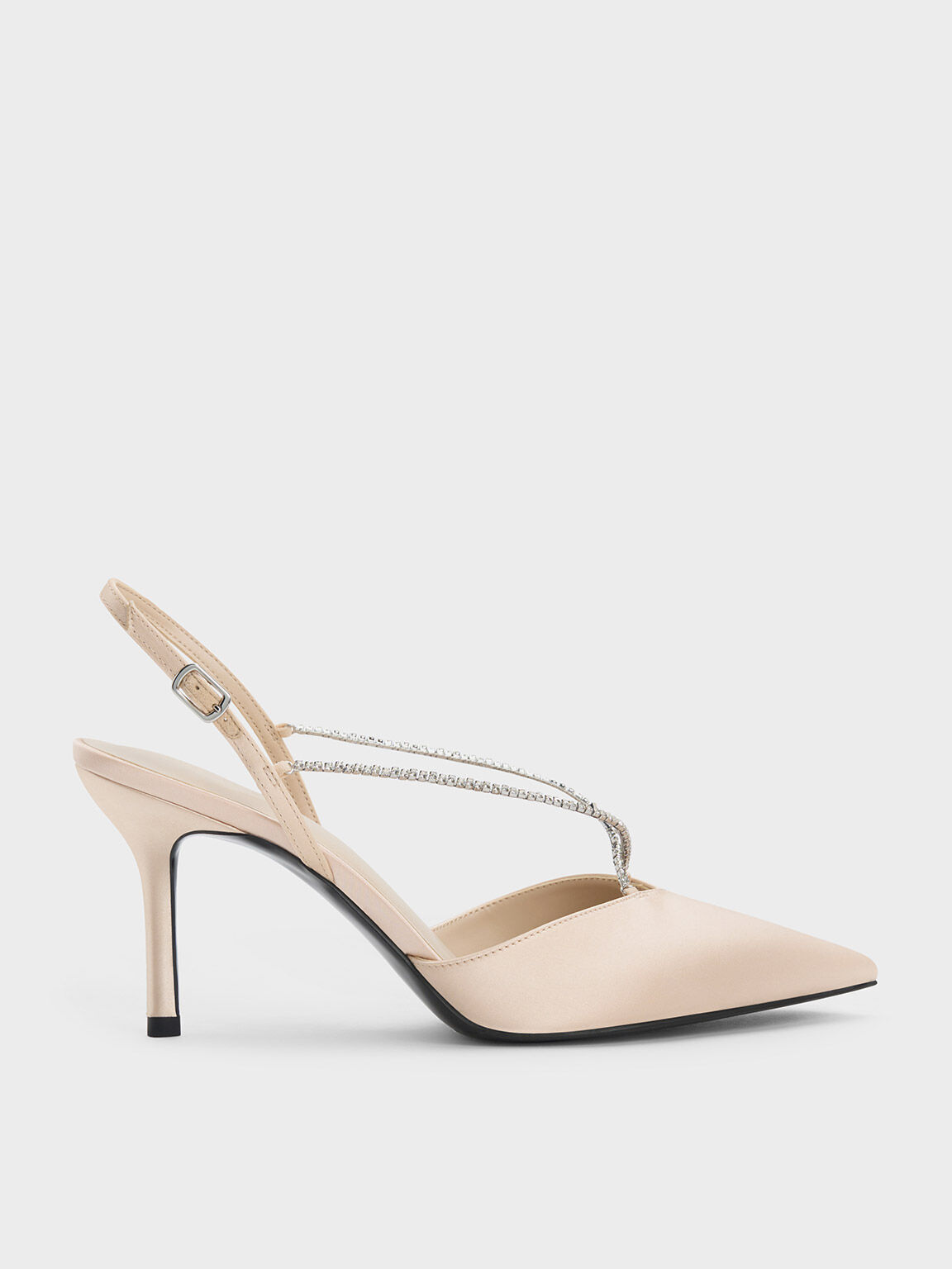 センスのいい お歳暮 Nude Adel Pumps Slingback Gem-Strap Polyester Recycled 下着・アンダーウェア