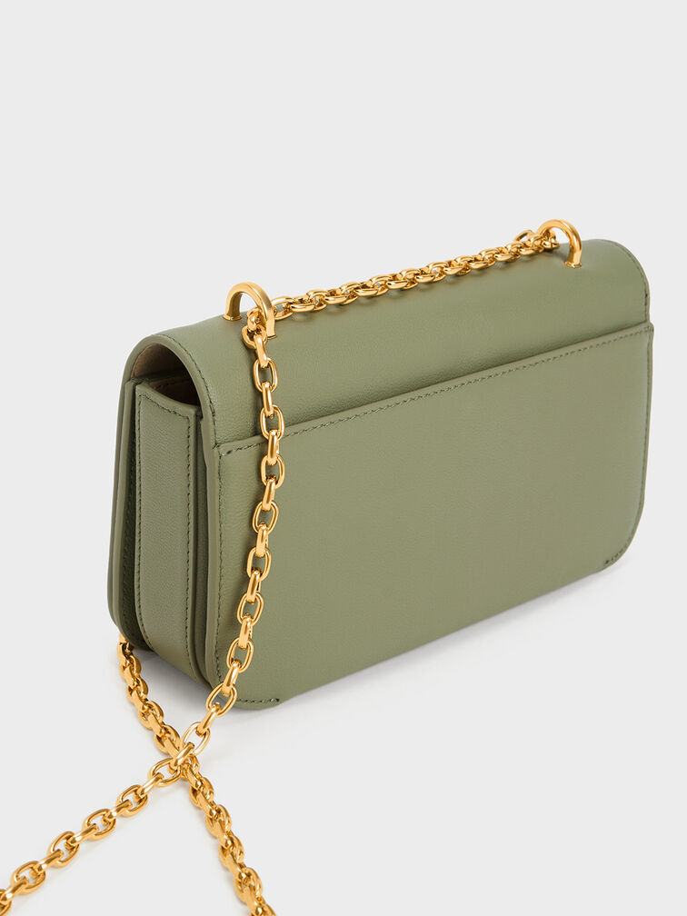 Charlotte leather handbag Chloé Green in Leather - 33403416