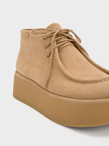 Molly Textured Flatform Ankle Boots, Sand, hi-res