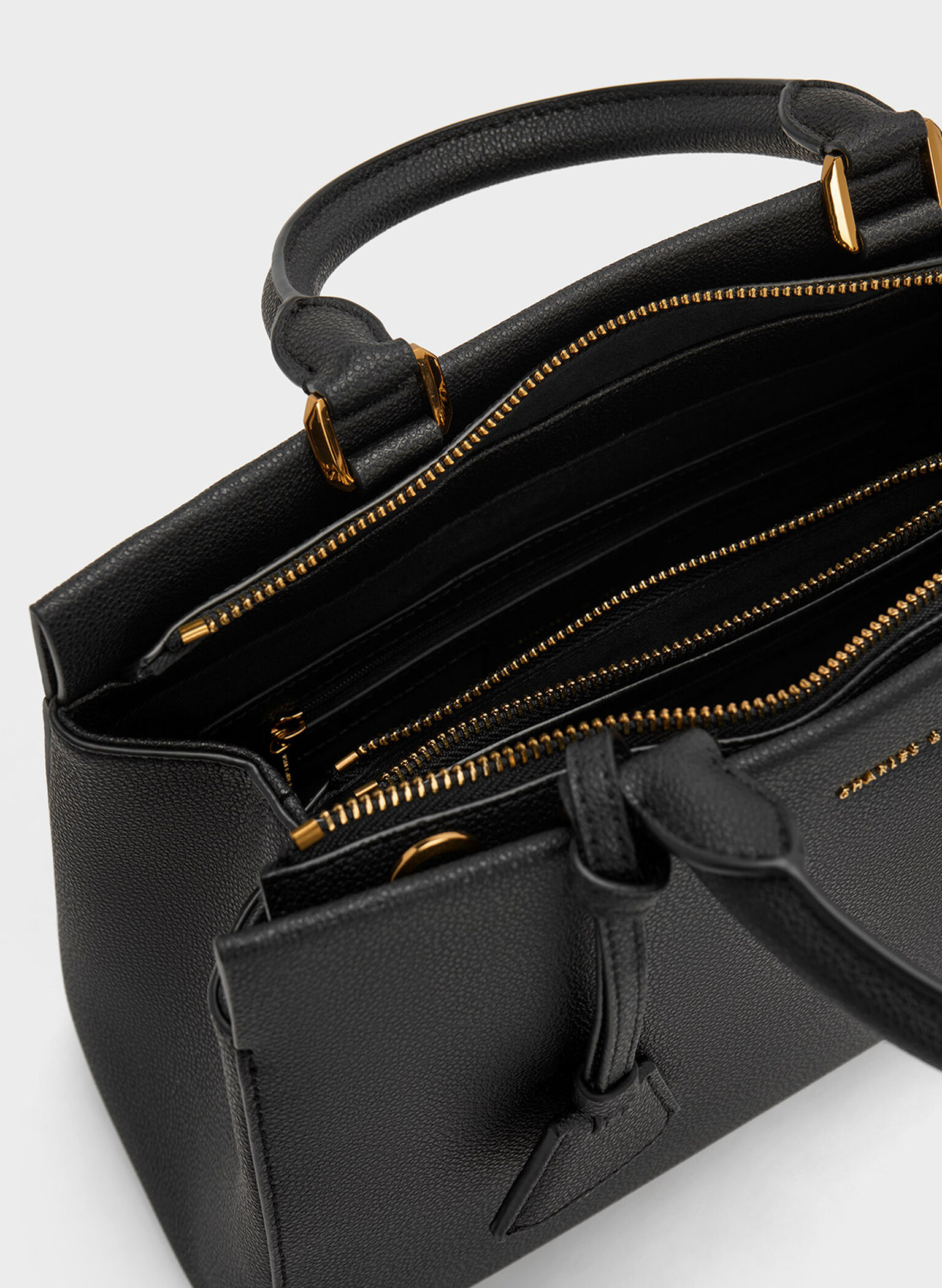 Bolso Mirabelle estructurado con asa superior, Negro, hi-res