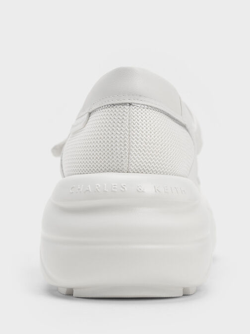 Mesh Curved Platform Mary Janes, White, hi-res