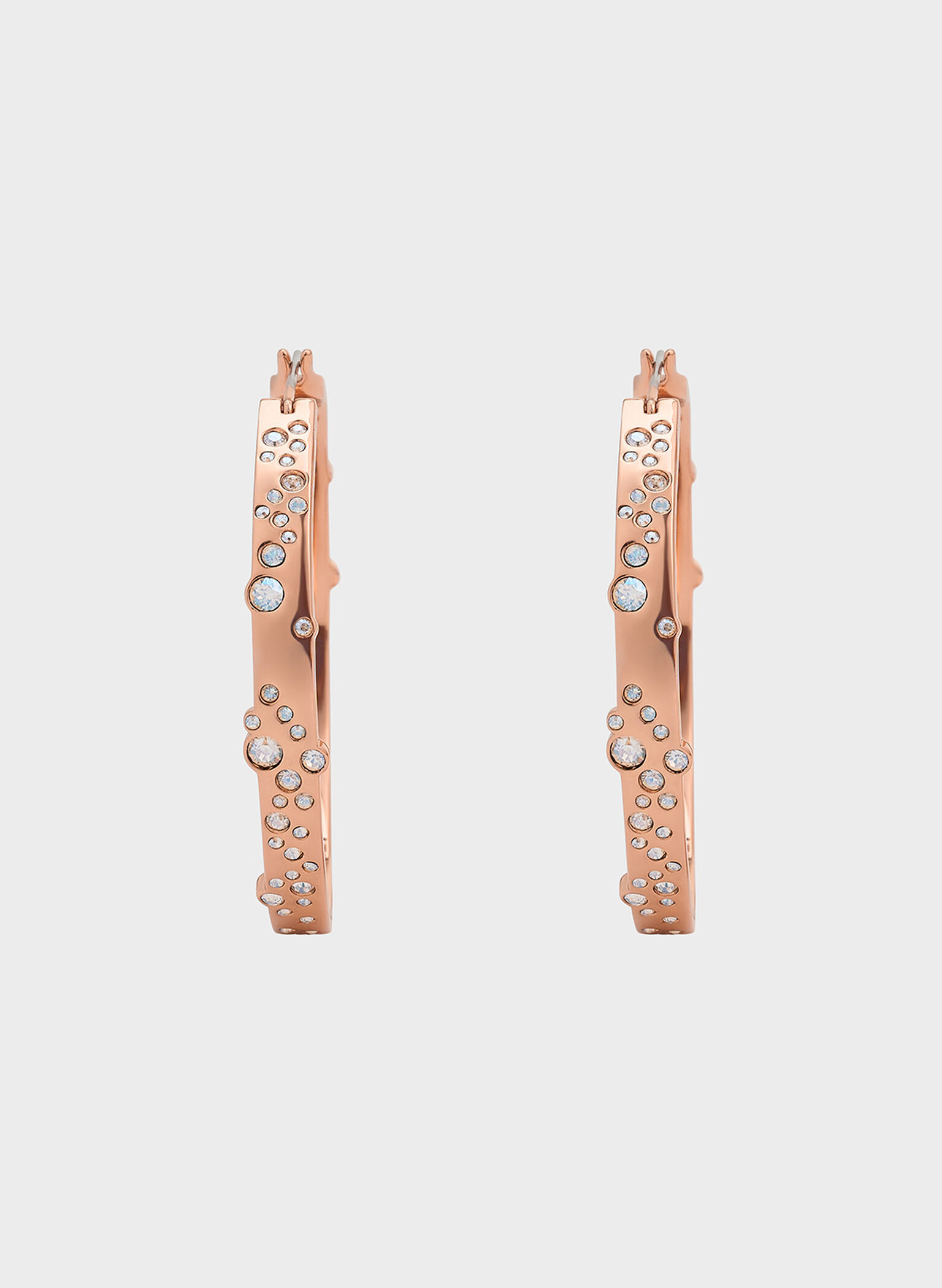 Reverie Crystal Large Hoop Earrings, Rose Gold, hi-res