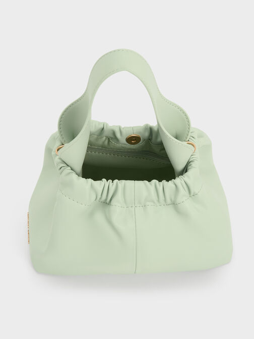Ally Ruched Slouchy Chain-Handle Bag, Mint Green, hi-res