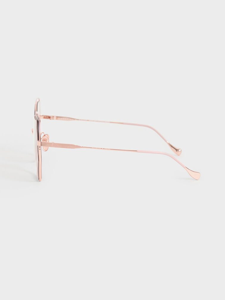 金屬蝴蝶細框墨鏡, 粉紅色, hi-res