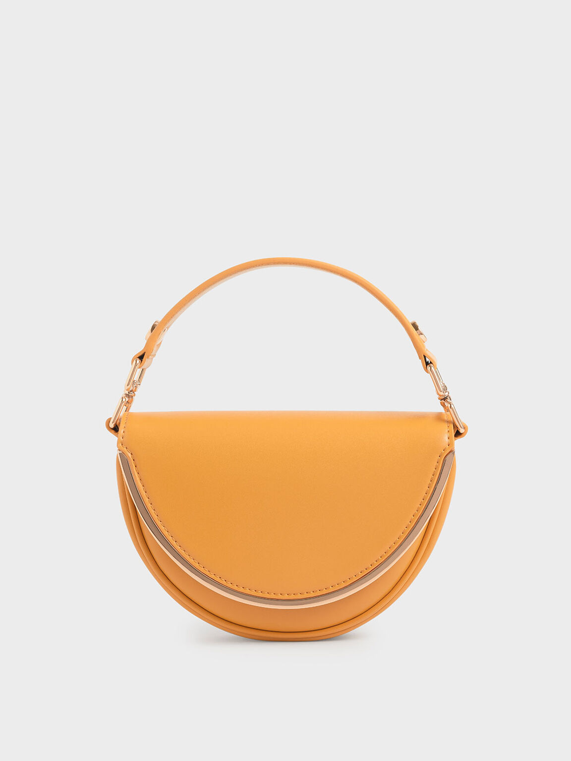 Mustard Top Handle Semi Circle Bag Charles Keith International