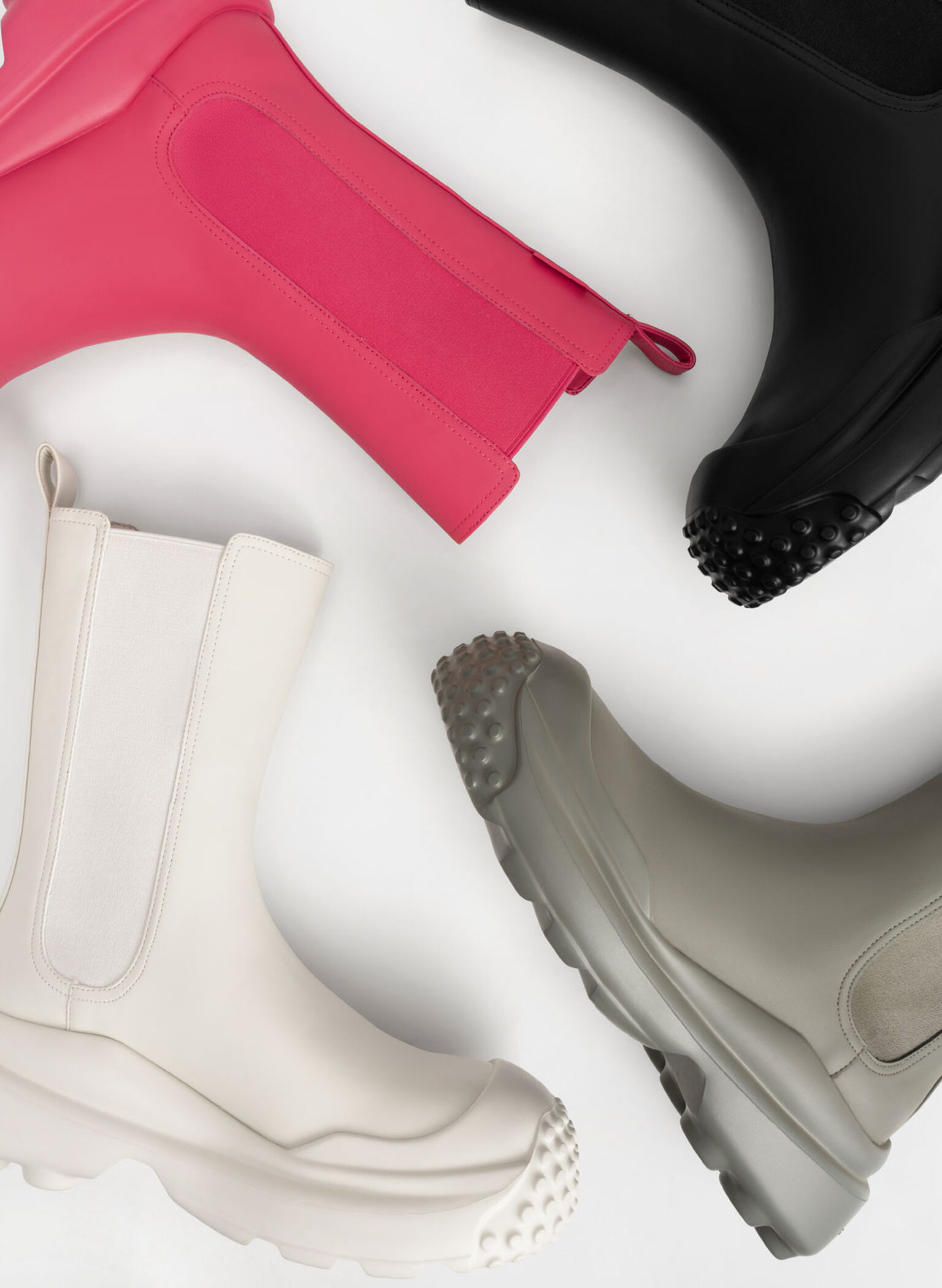 Elba Round-Toe Chelsea Boots, Red, hi-res