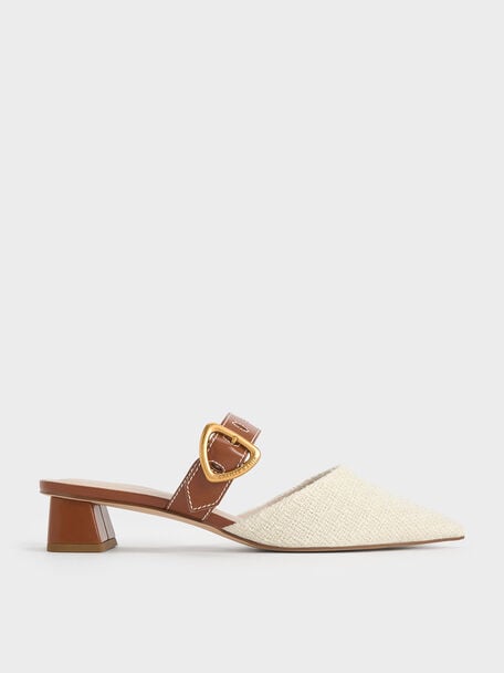 Sepphe Cut-Out Tweed Heeled Mules, Multi, hi-res