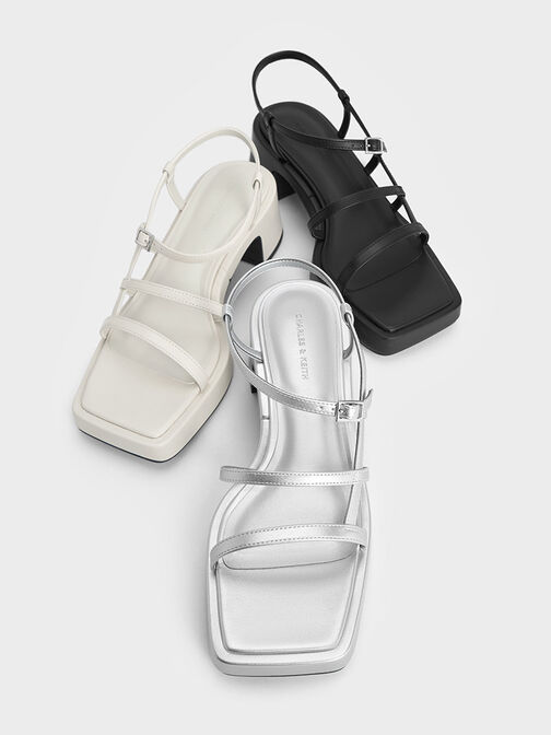 Selene Strappy Sandals, Silver, hi-res