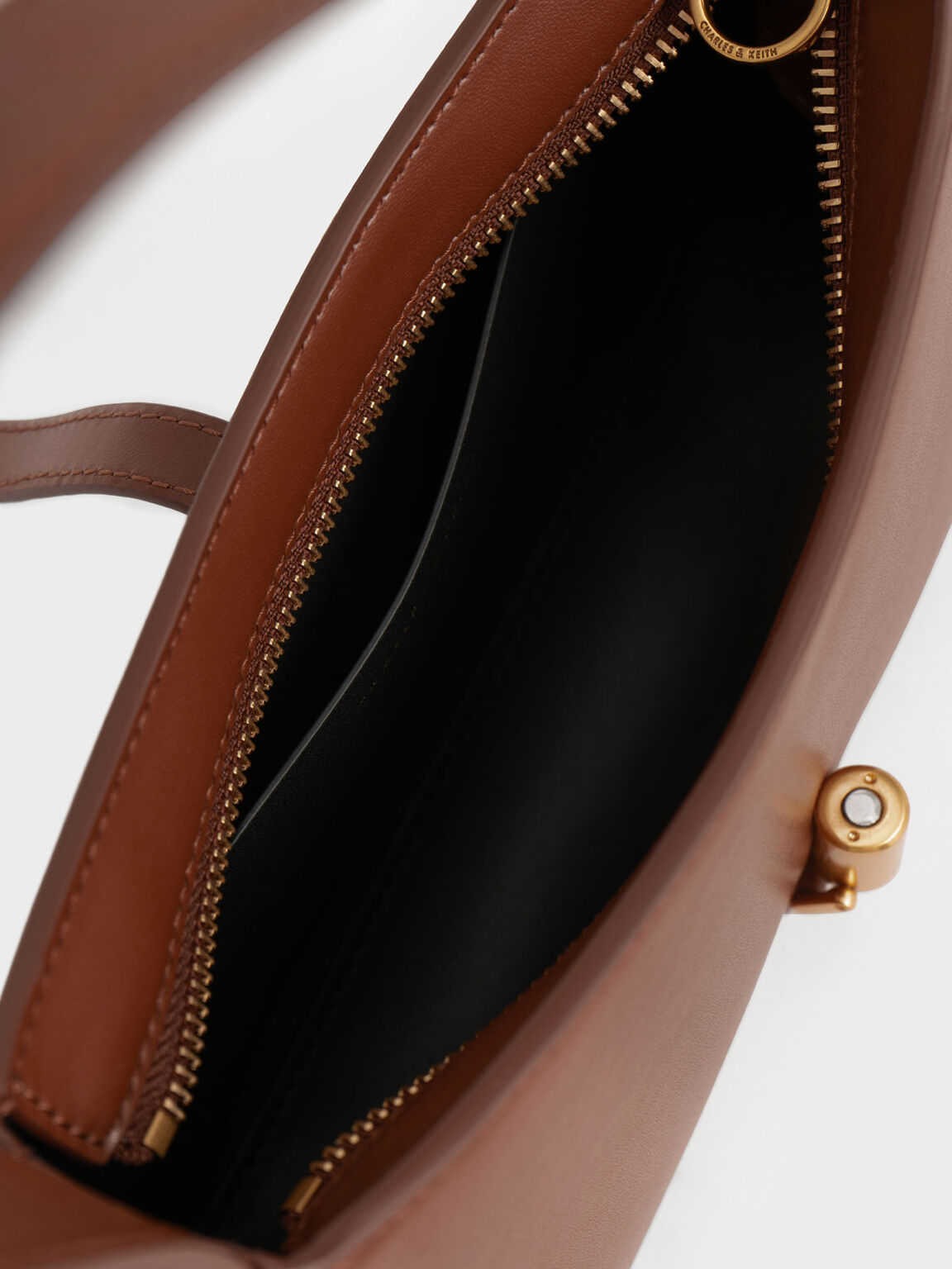 Cesia Metallic Accent Shoulder Bag, Brown, hi-res