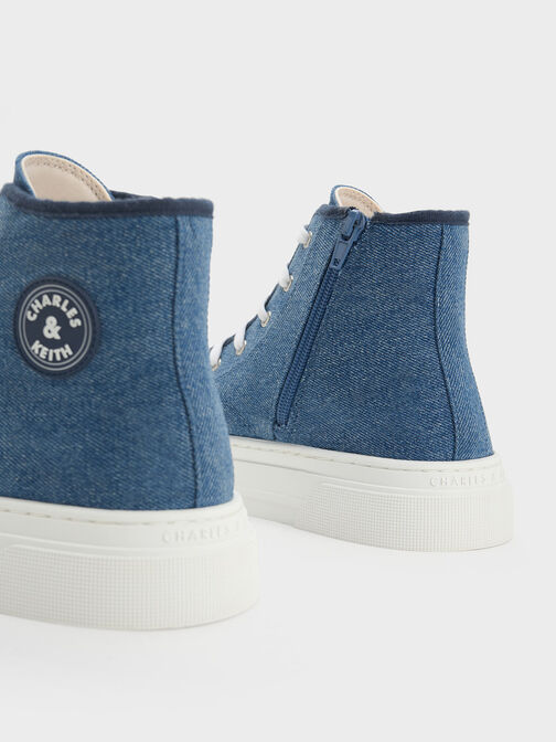 Kay Canvas High-Top Sneakers, Blue, hi-res