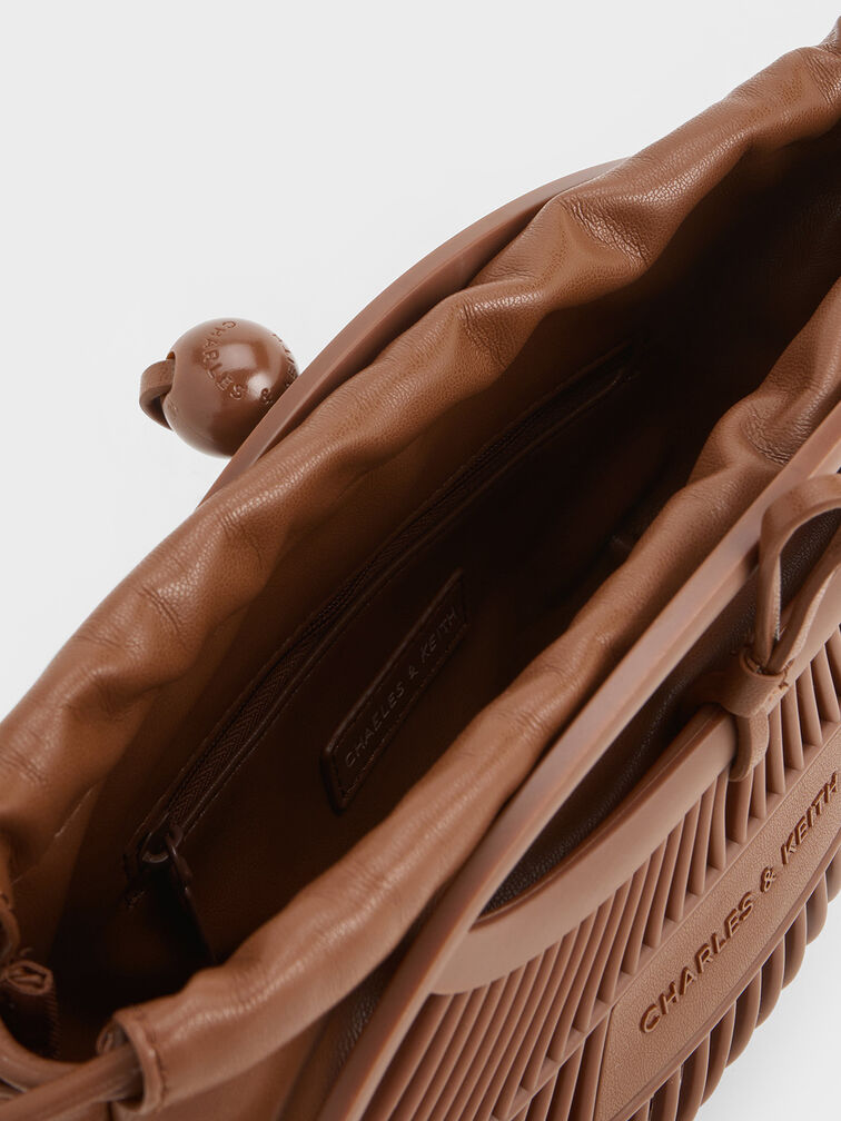 Mini Calypso Fan Curved-Handle Bag, Chocolate, hi-res