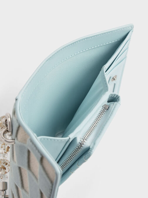 Rowan Bead-Handle Canvas Cut-Out Wallet, Light Blue, hi-res