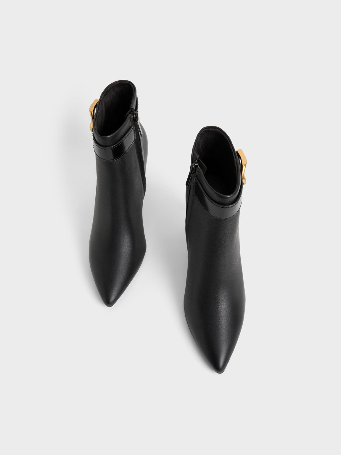 Gabine Leather Heeled Boots, Black, hi-res