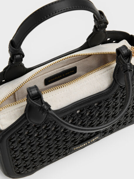 Bolso tote Azure trenzado, Negro, hi-res