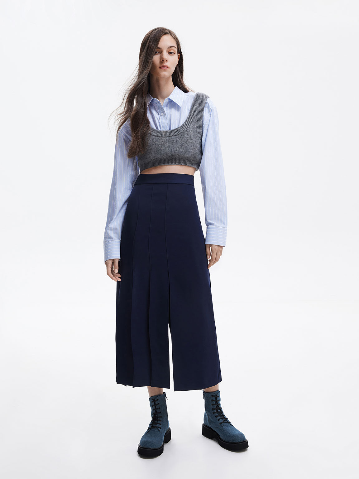 Blue jean ankle boots store