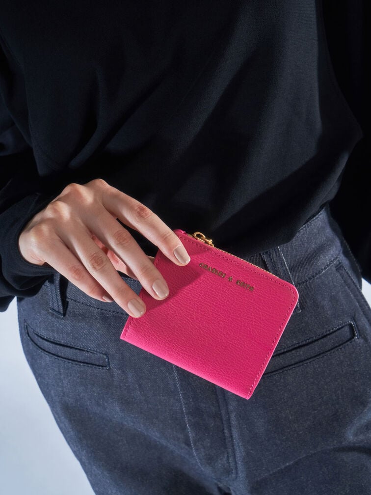 Zip Around Card Holder, Fuchsia, hi-res