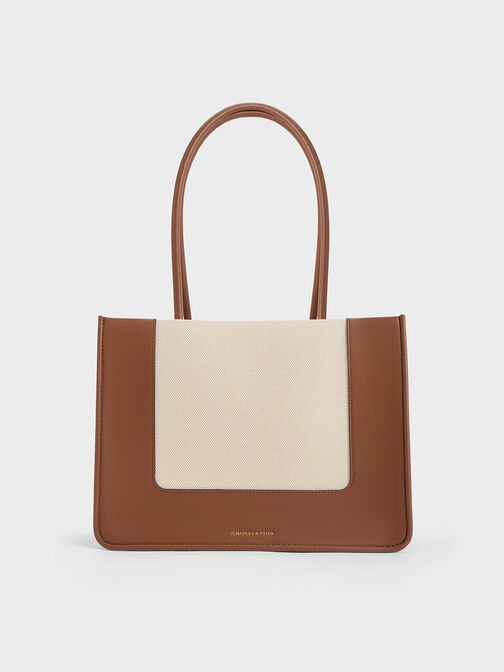 Bolso tote Daylla de lona, Canela, hi-res