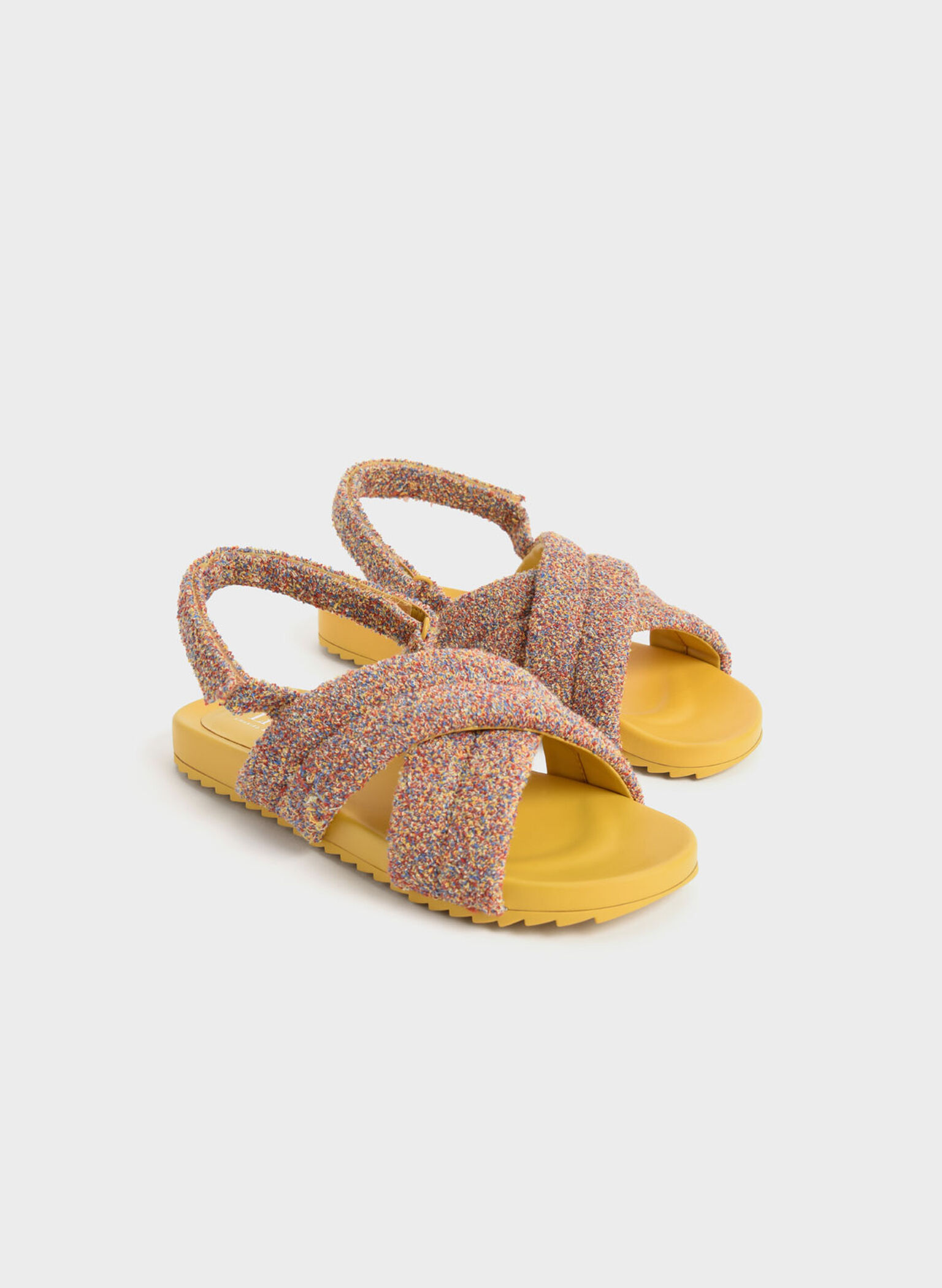 Girls' Jacquard Back-Strap Sandals, Multi, hi-res