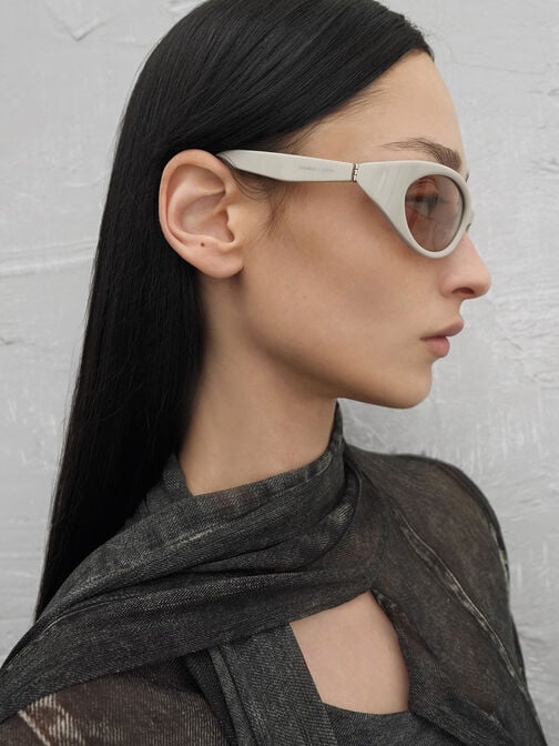 Gafas de sol deportivas ovaladas Eden, Blanco tiza, hi-res