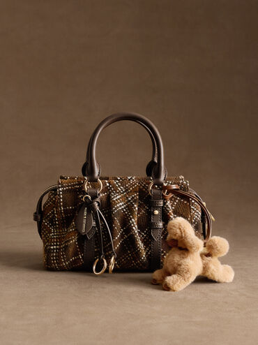 Faux Shearling Poodle Charm, Multi, hi-res