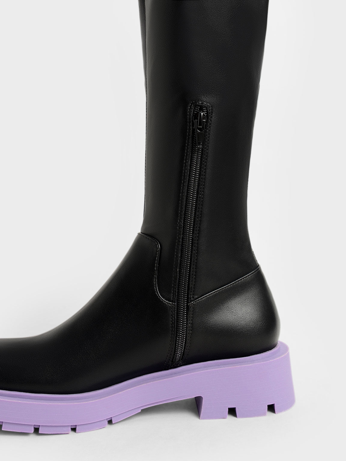 Piper 撞色厚底長靴, 紫色, hi-res