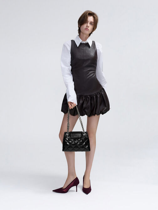 Apfra Quilted Shoulder Bag, Noir, hi-res
