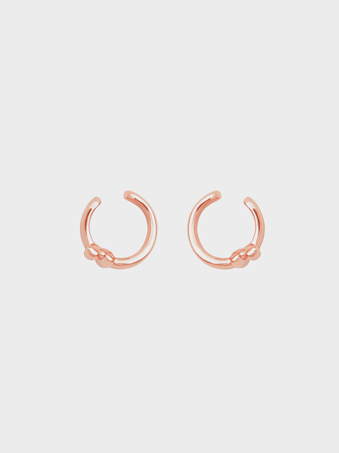 Sculptural Hoop Earrings, Rose Gold, hi-res