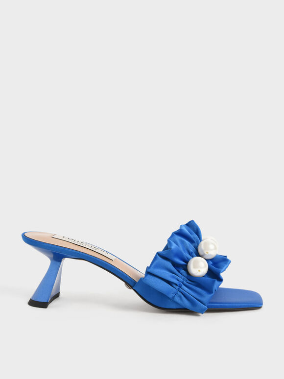 Blythe 珍珠穆勒高跟鞋, 藍色, hi-res