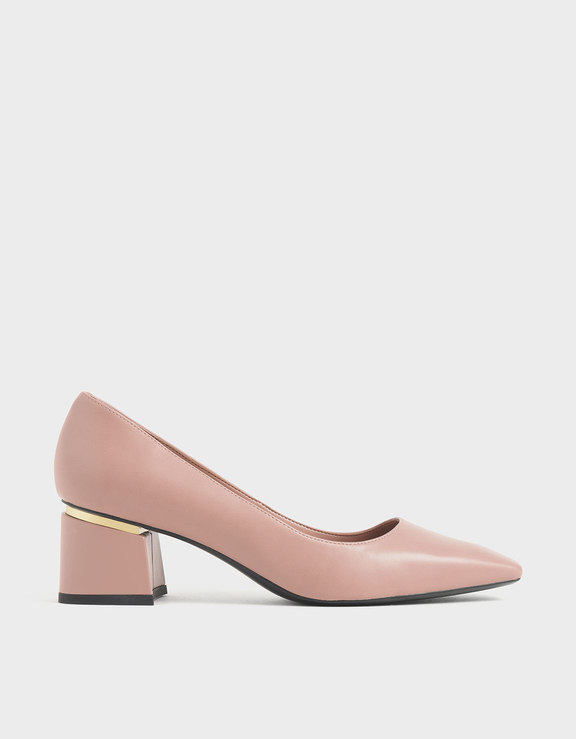 Nude block pumps